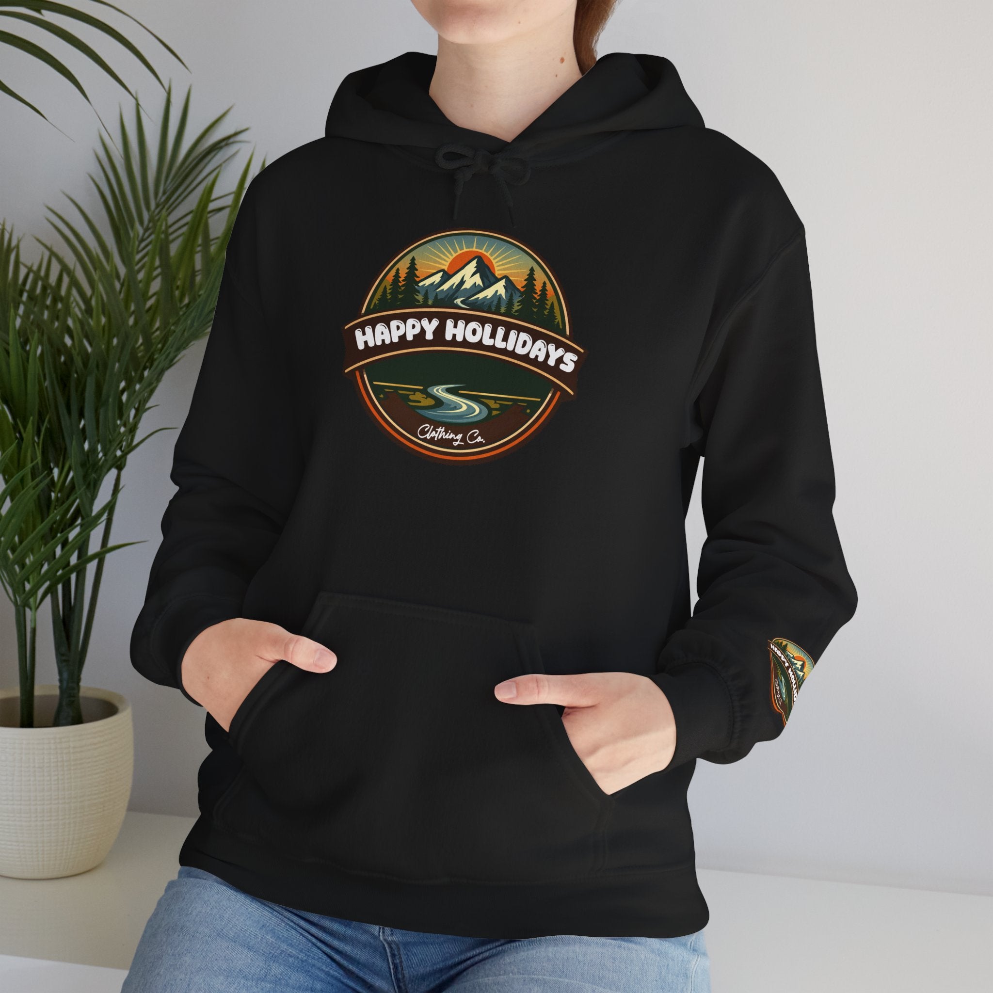 Happy Hollidays Mountain Logo Hoodie