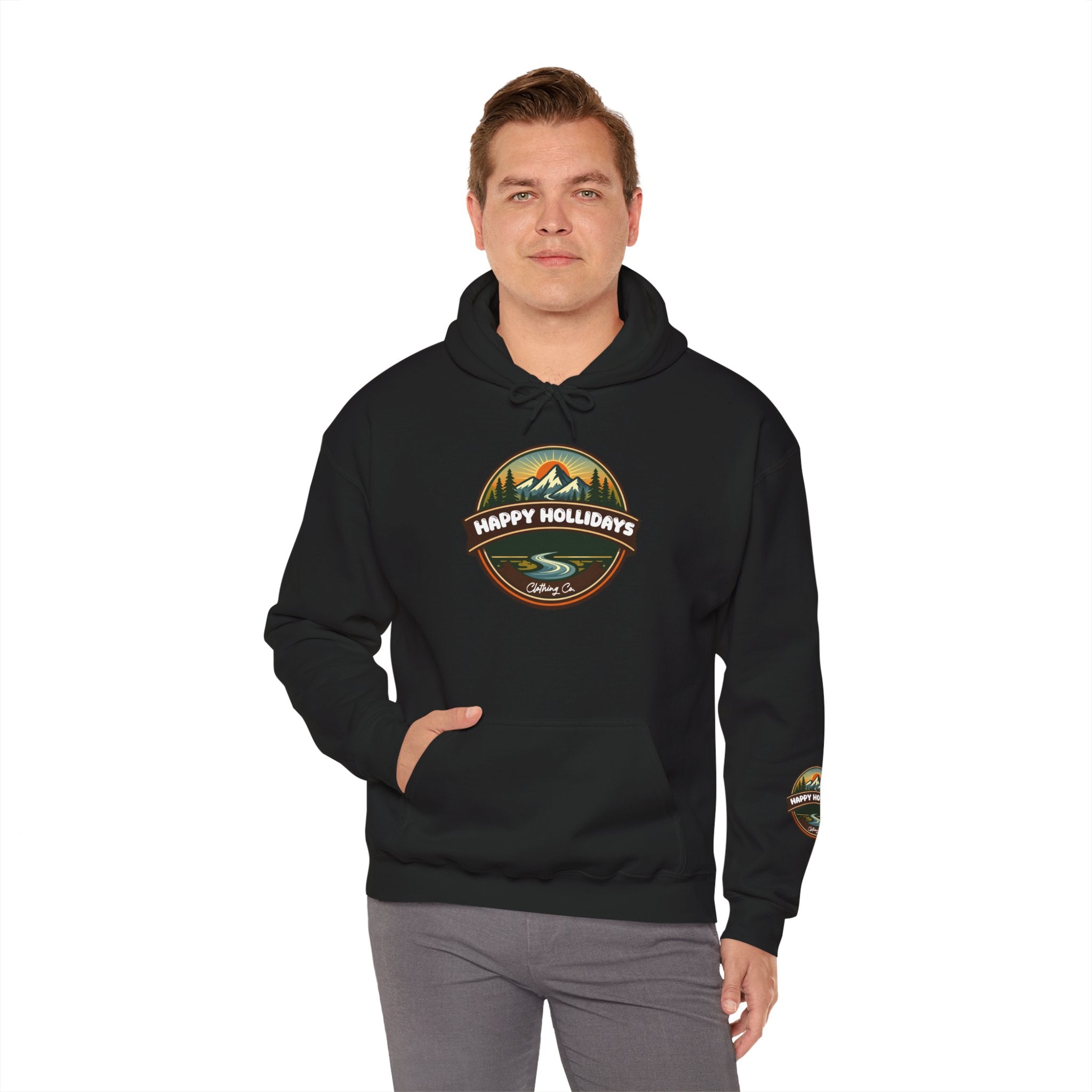 Happy Hollidays Mountain Logo Hoodie