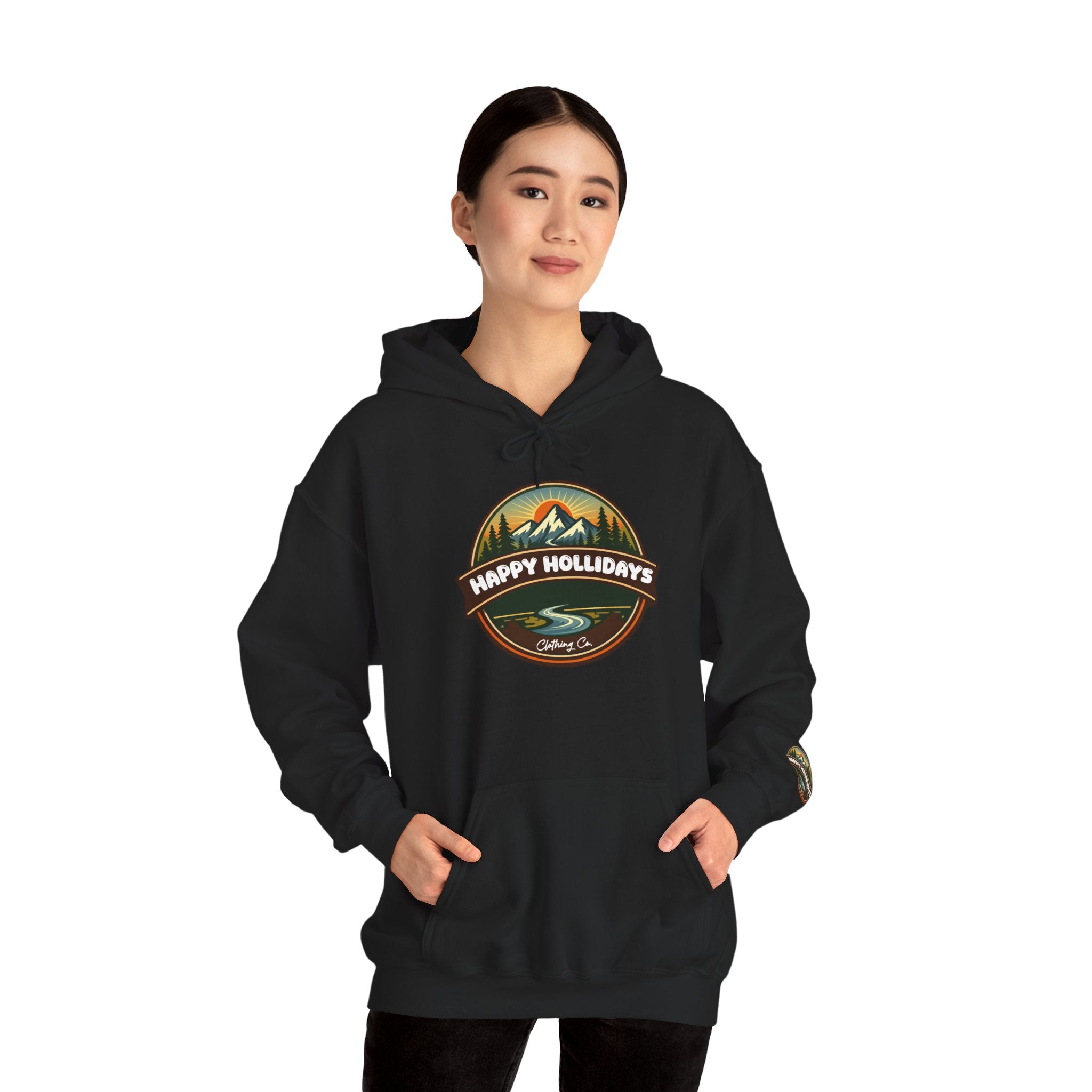 Happy Hollidays Mountain Logo Hoodie